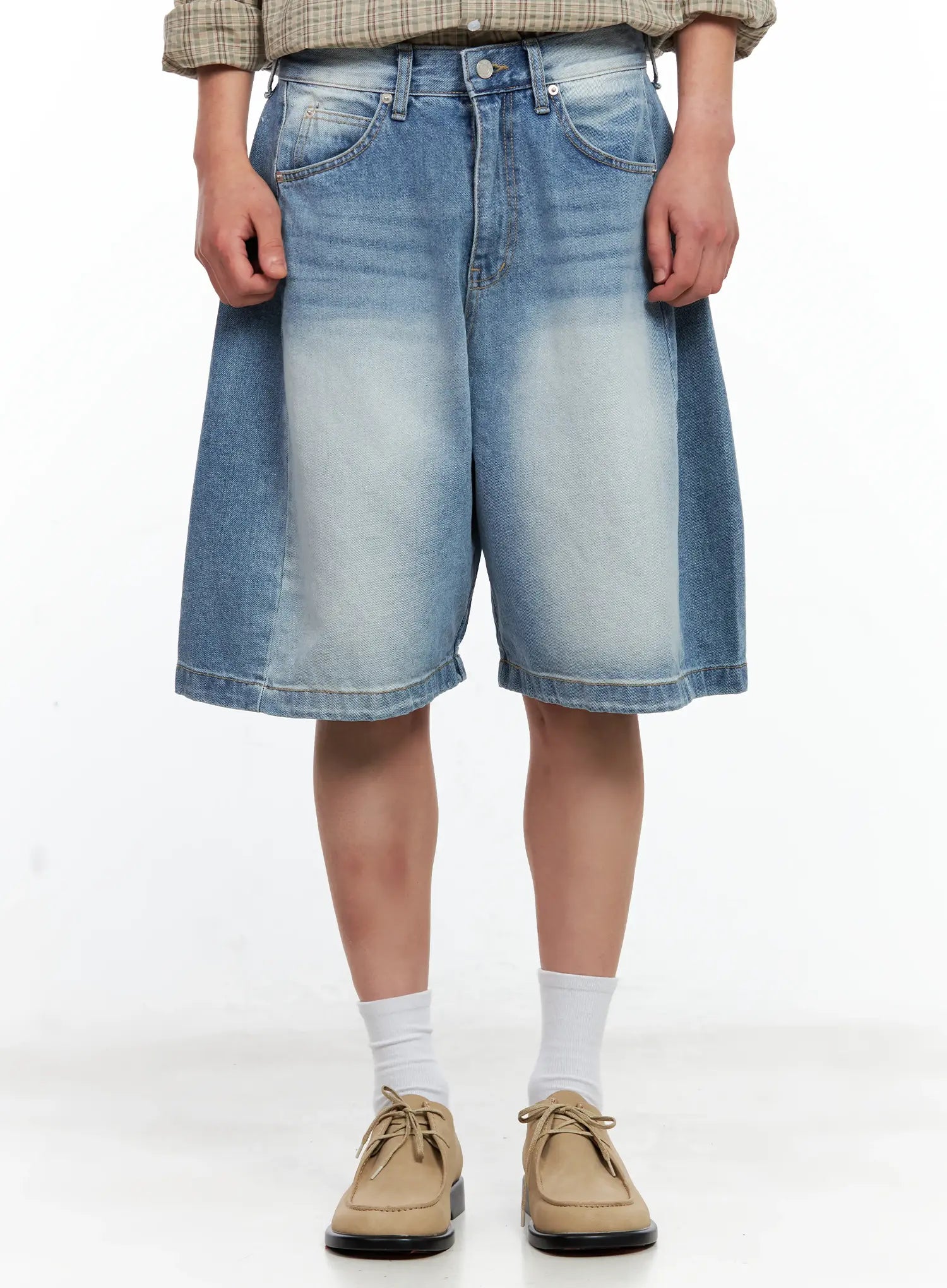 Men's Side-Drape Denim Jorts IL514
