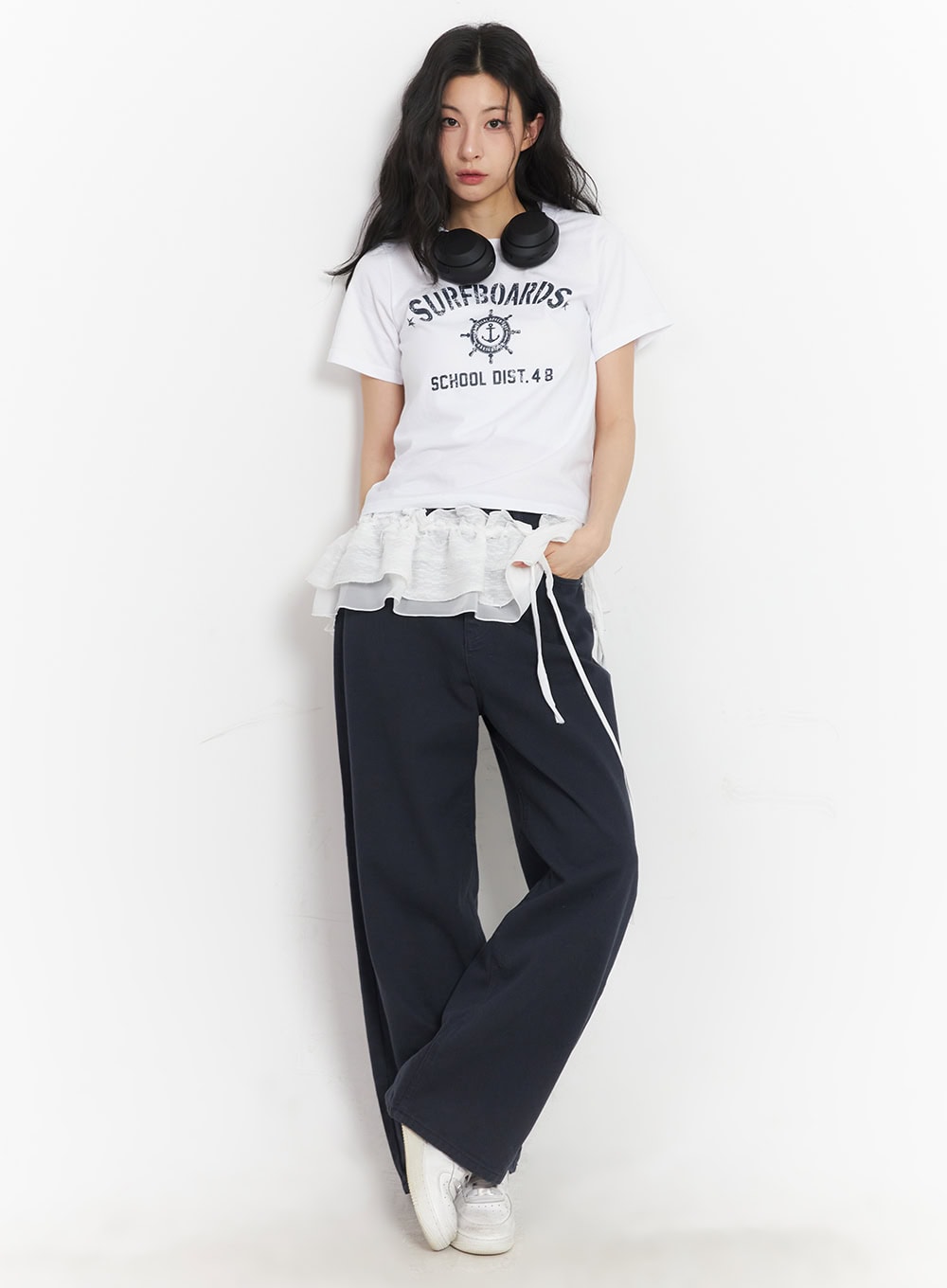 Frill Lace String Layering Mini Skirt CA503