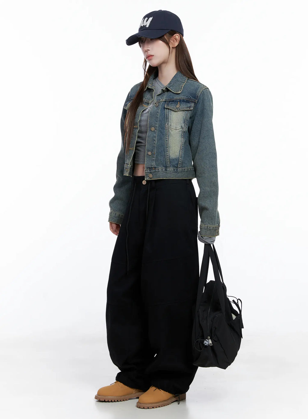 Baggy Cotton Pants with Back Pocket CG529