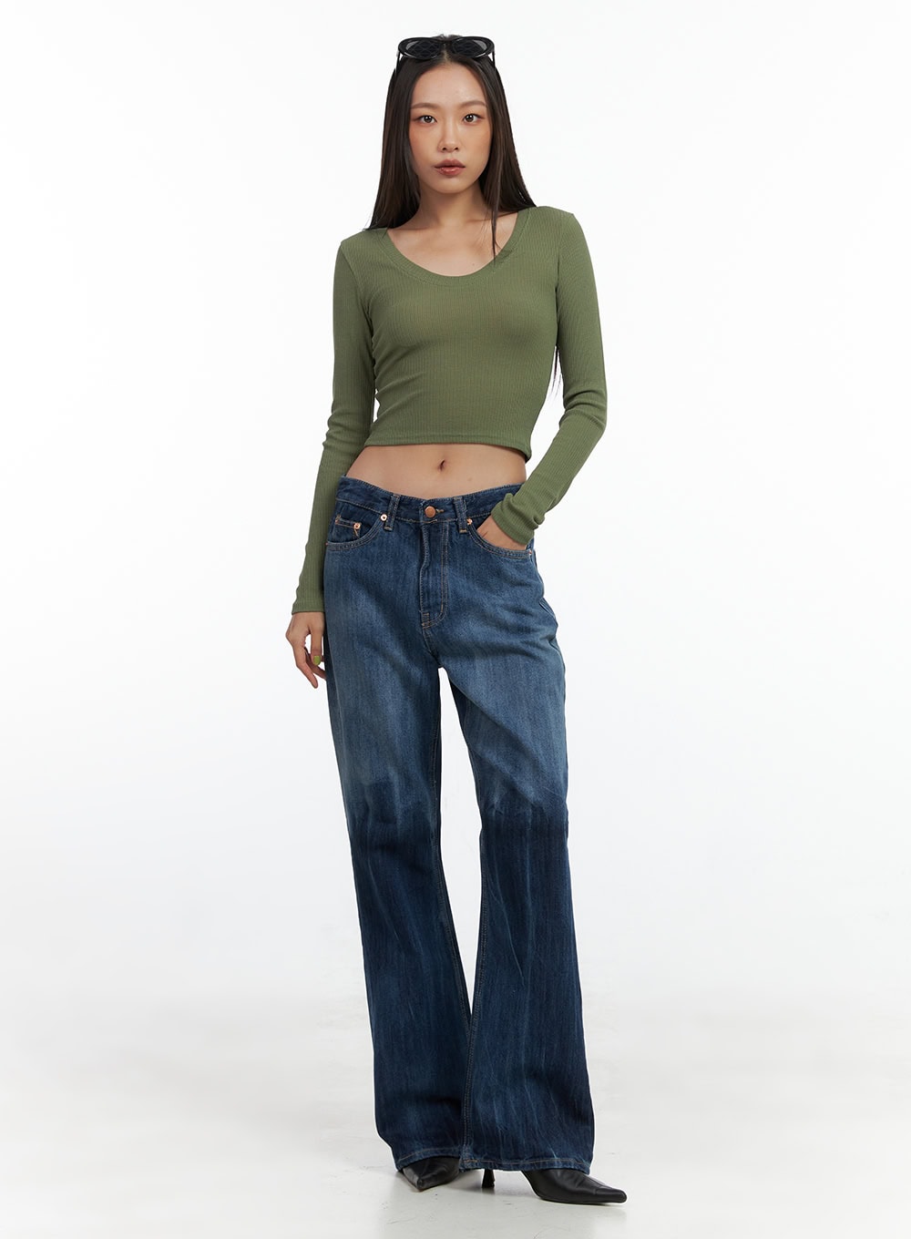 Freya Washed Blue Bootcut Jeans CO424