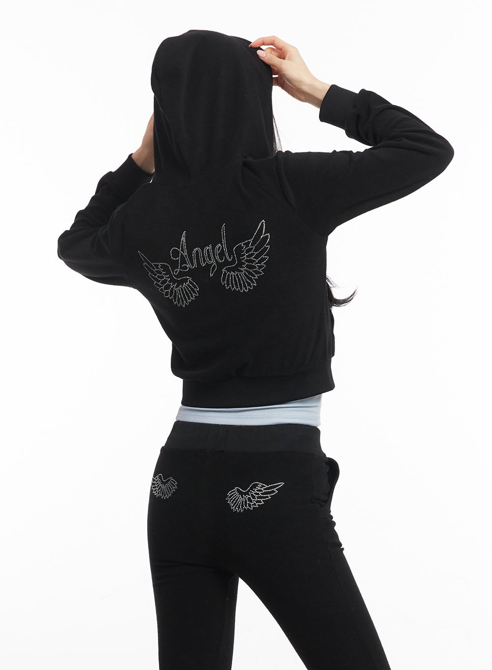 Hot Velvet Hooded Crop Jacket CA503