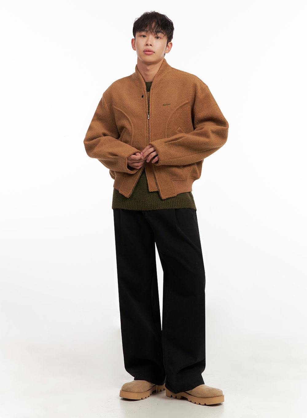 Men's Straight-Leg Solid Pintuck Pants ID427