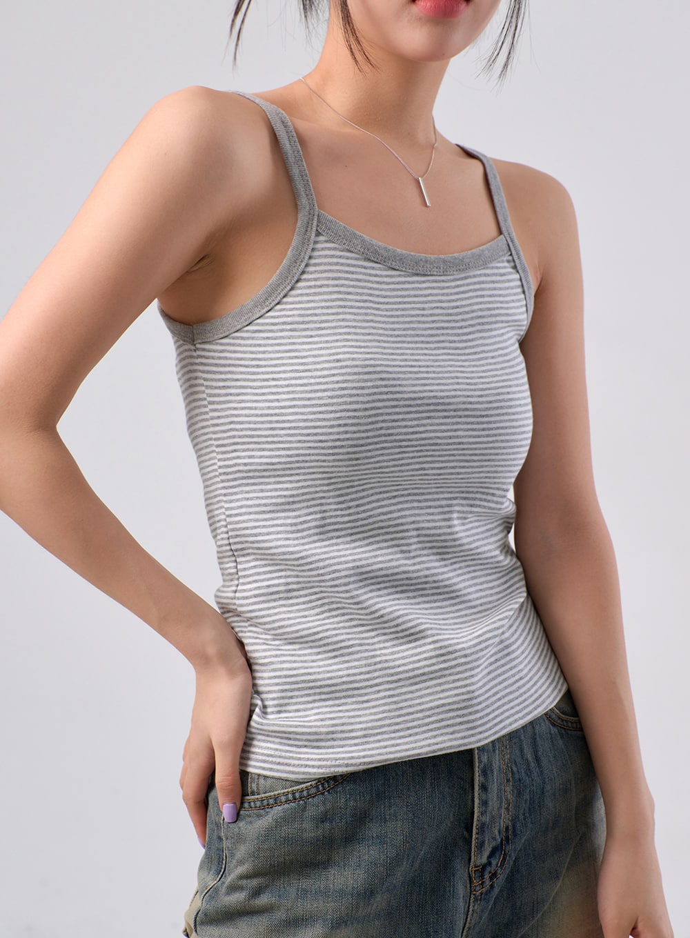 Stripe Sleeveless Top IM329