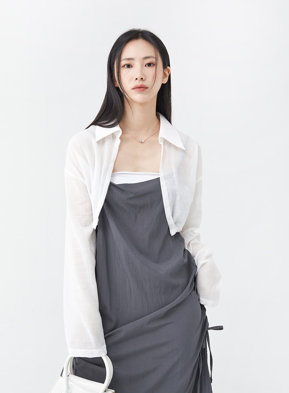 Side Shirring Sleeveless Strap Maxi Dress OG12