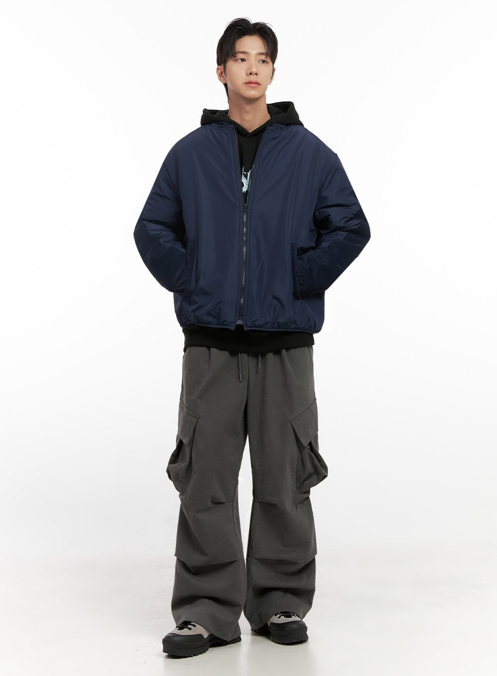 Men's Warm Wide-Fit Cargo Pants ID406