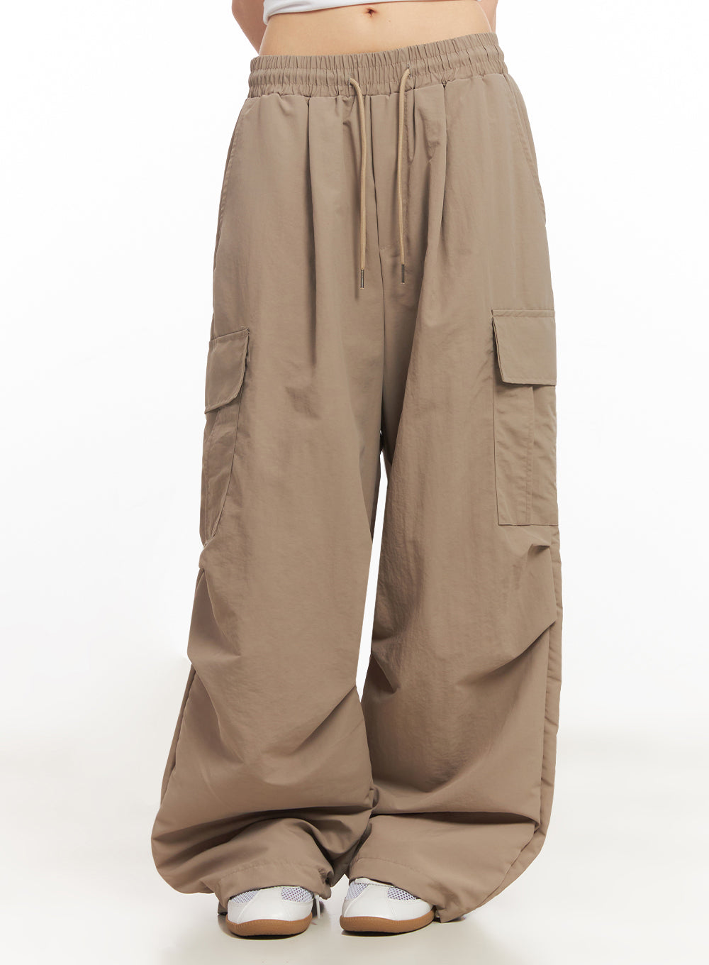 Cargo Wide-Leg Windbreaker Pants IY502