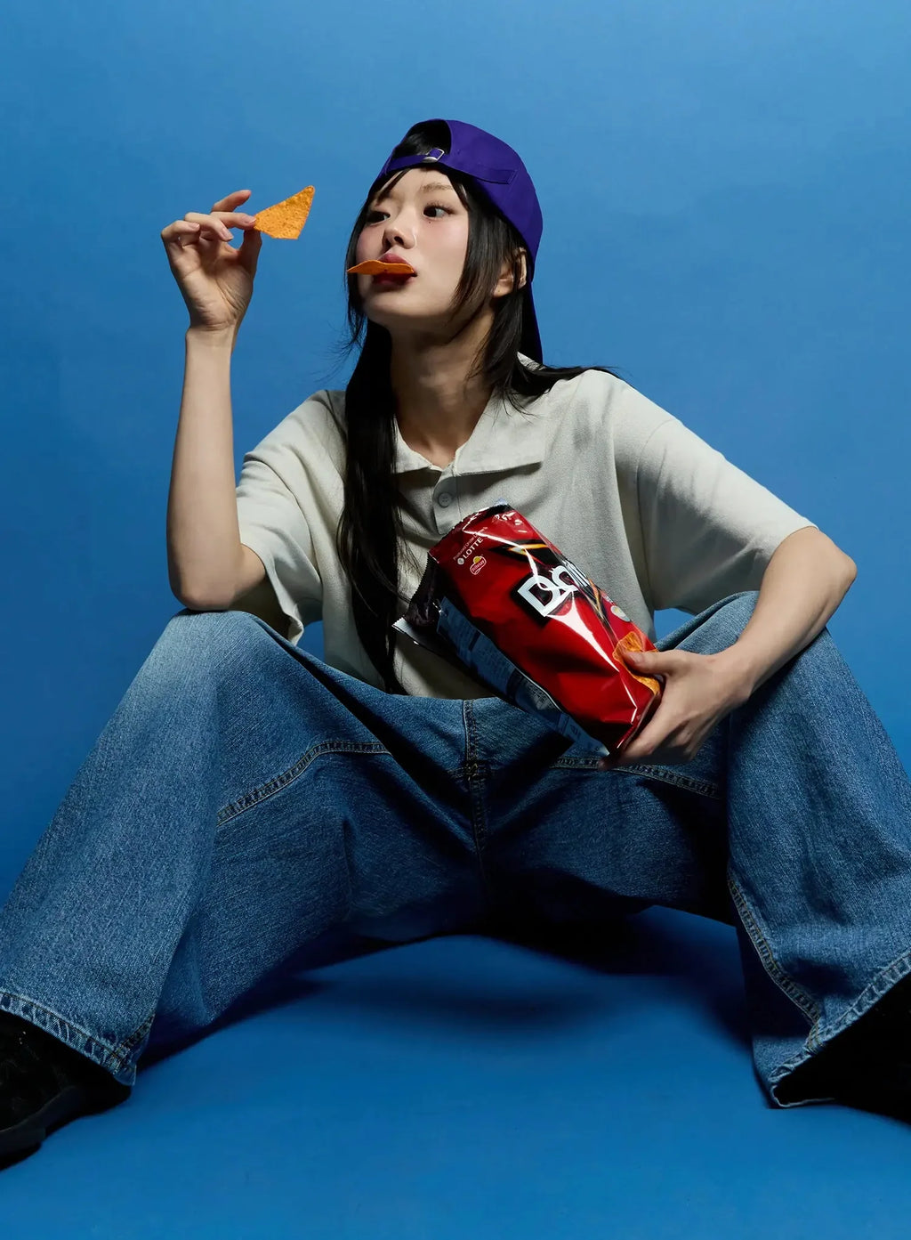 Oversized Short-Sleeve Polo Shirt IU523