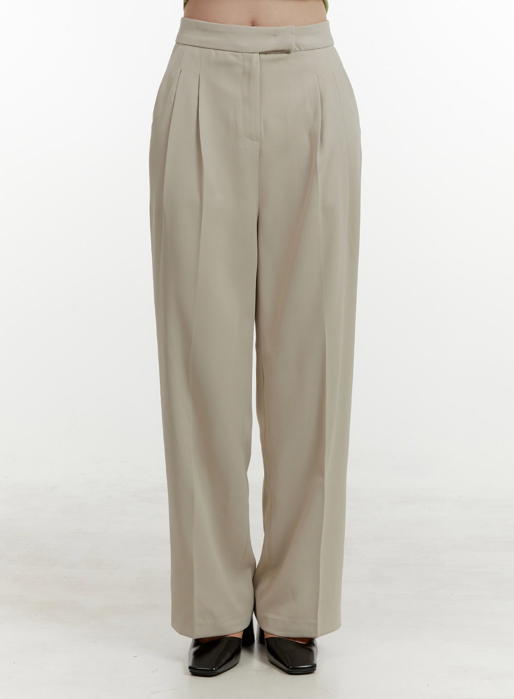 Solid Wide-Fit Trousers OY409