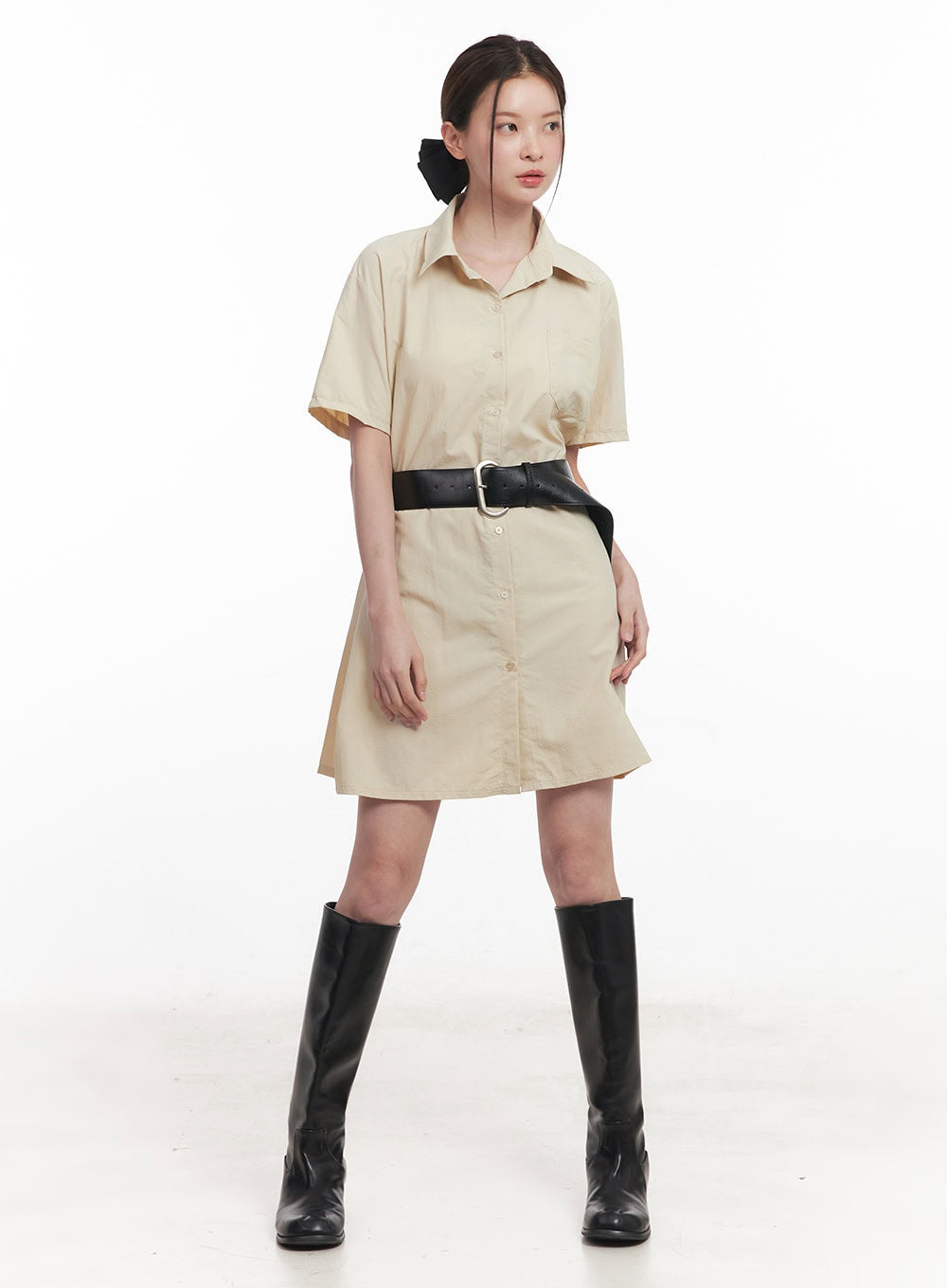 Collared Shirt Mini Dress IY508