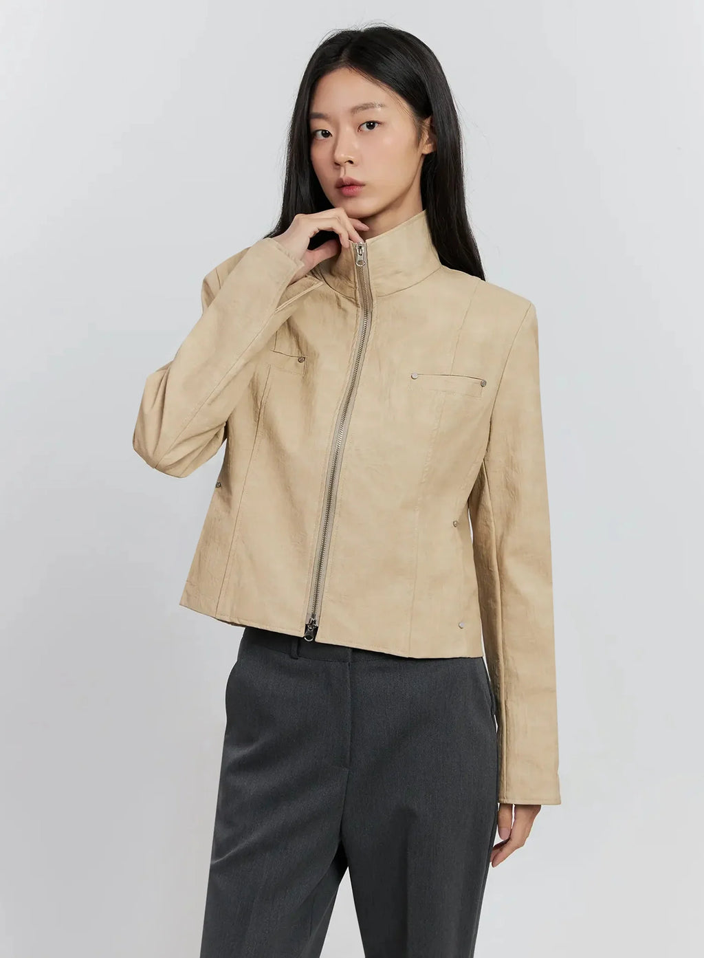 Biker Faux-Leather Jacket IS516