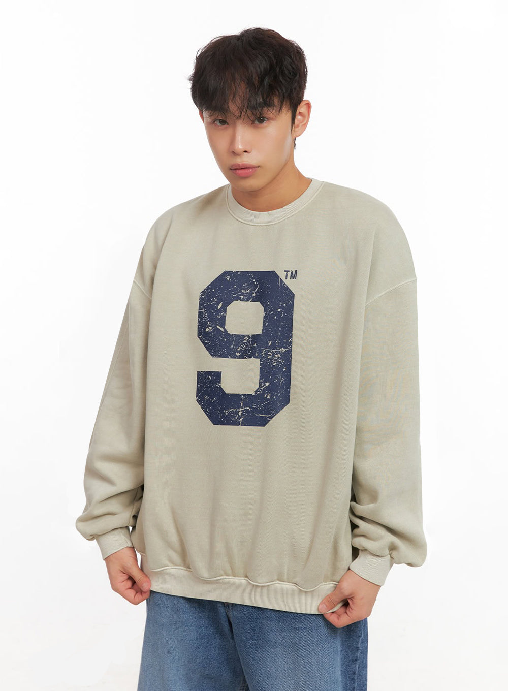 Men's Casual Long-Sleeve Oversized Tee ID427