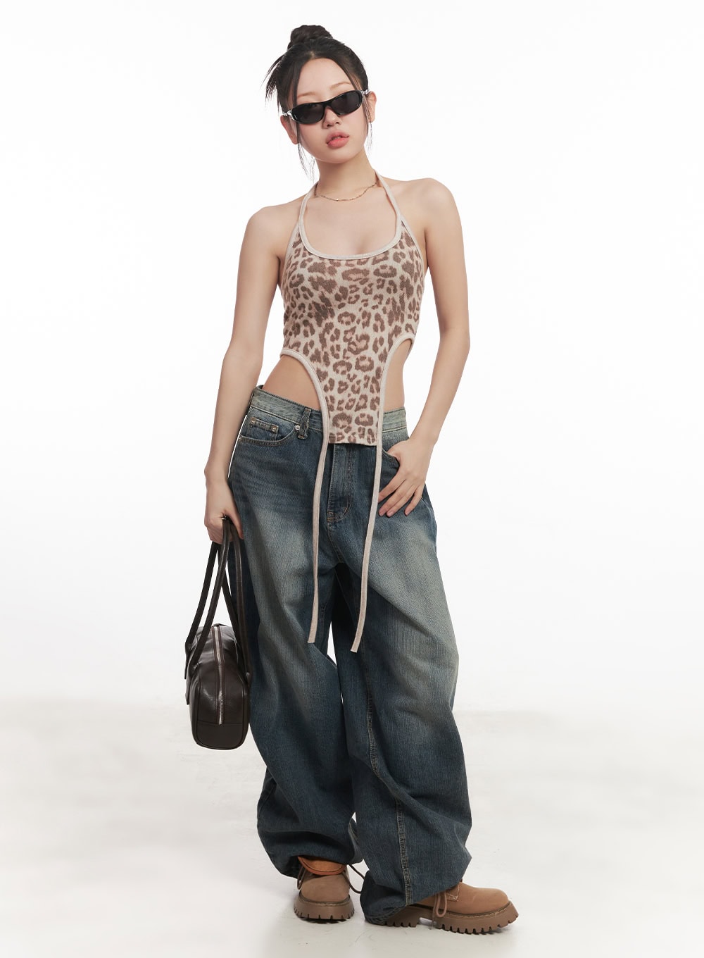 Wild Halter-Neck Bodysuit Cami Top CM531