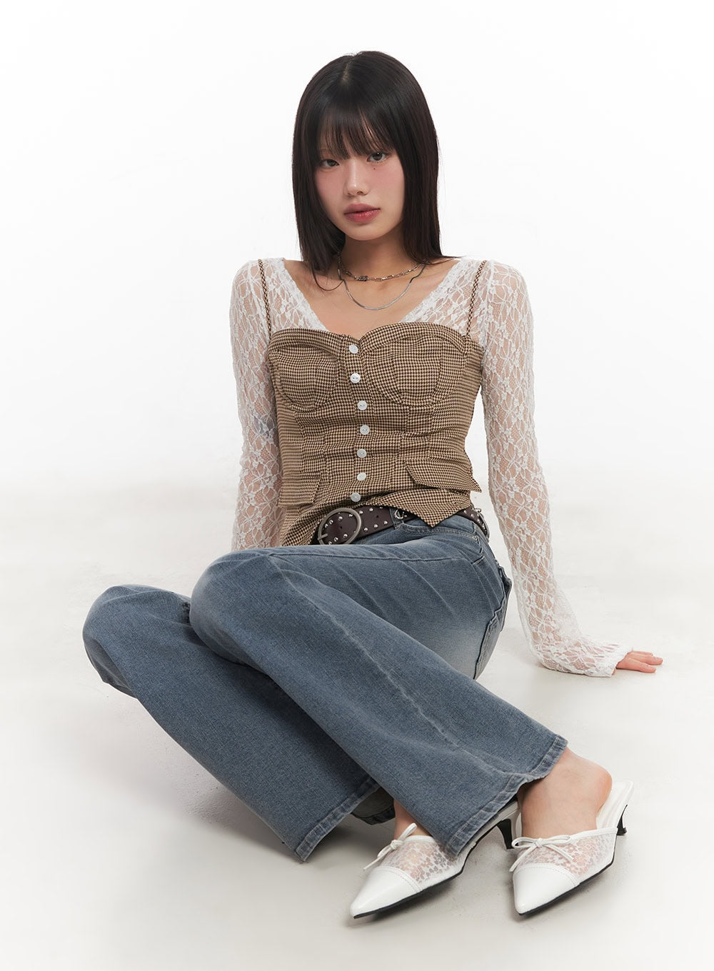 Checked Corset Wired Cami Top CA522