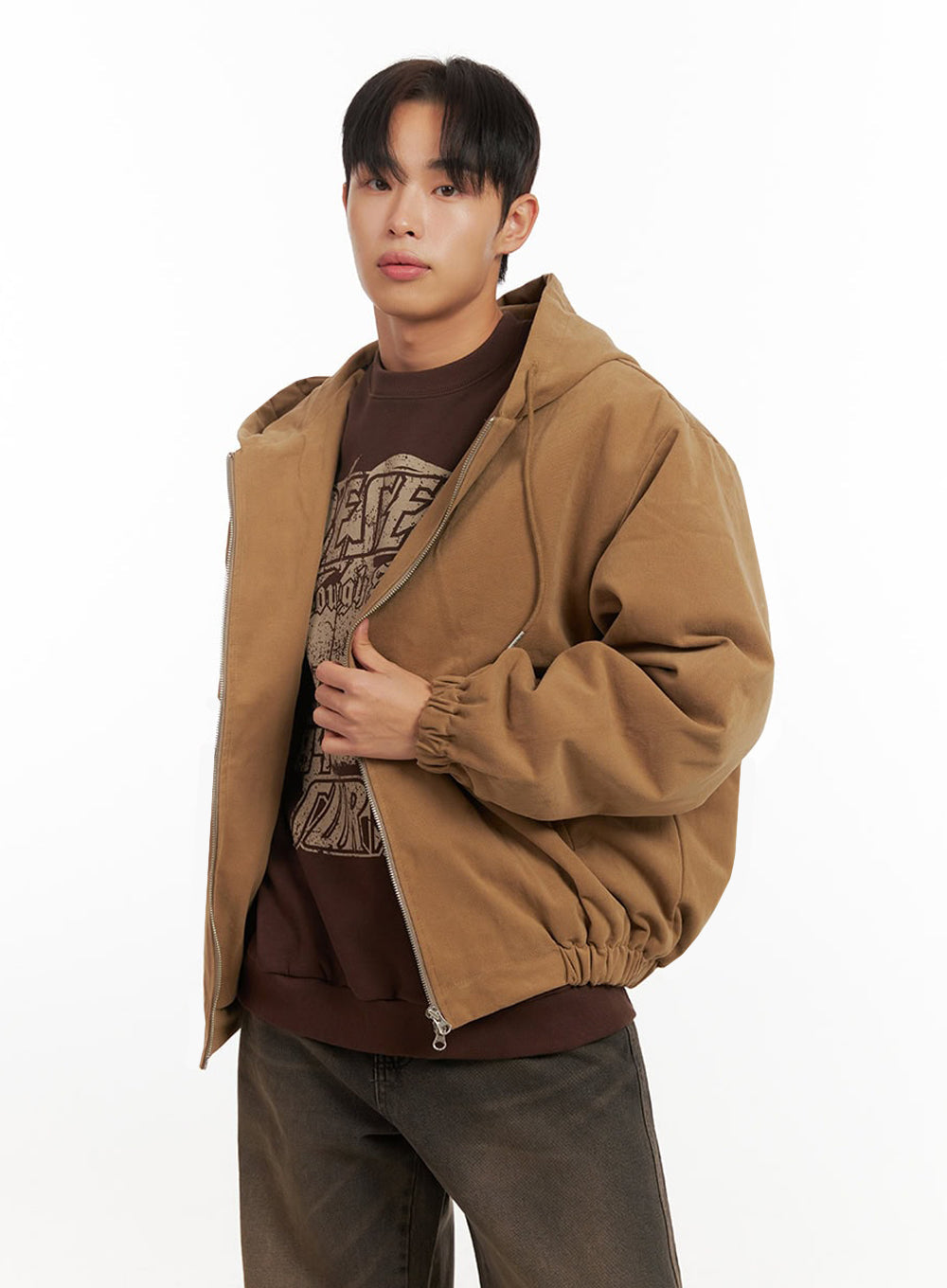 Men's Cotton Hooded Zip-Up Jumper ID413