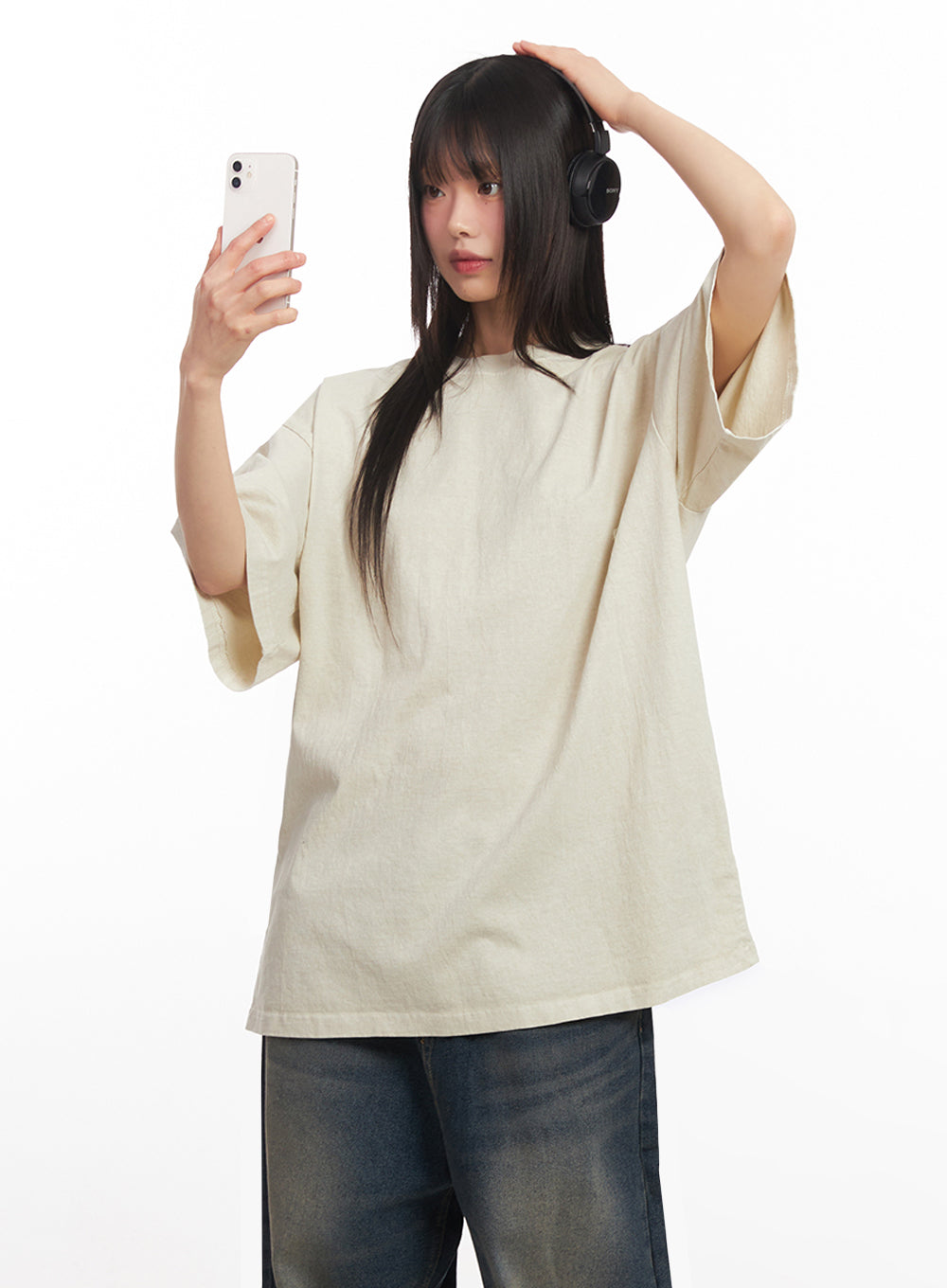 Essential Cotton Canvas Oversize T-Shirt IY502
