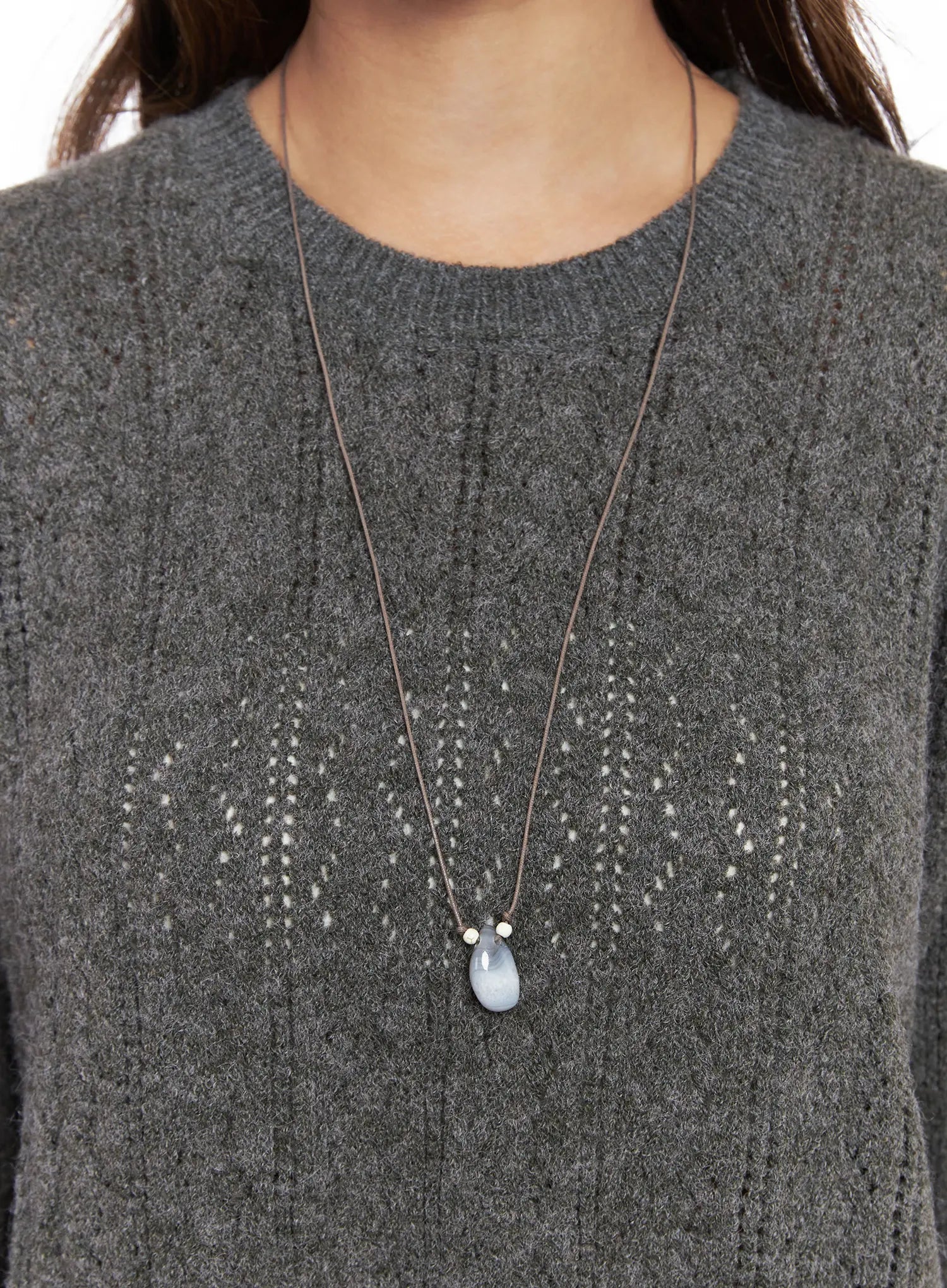 Long Faux Gem Necklace CO513