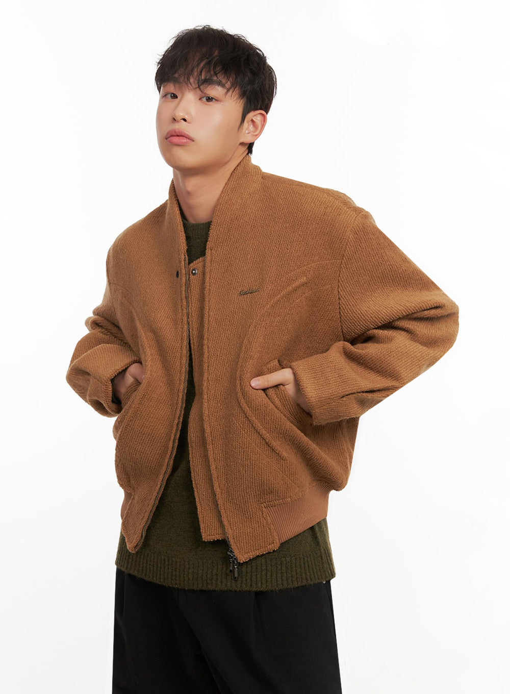 Men's Knitted Bomber Jacket ID427