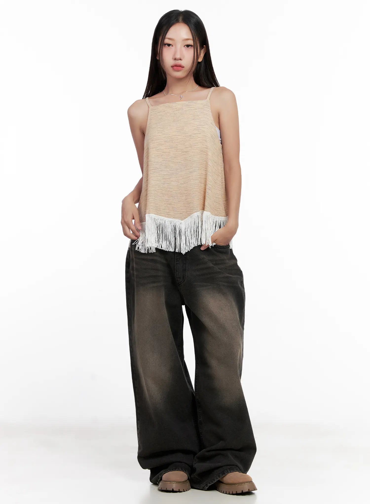 Fringe Hem Boho Tank CL521