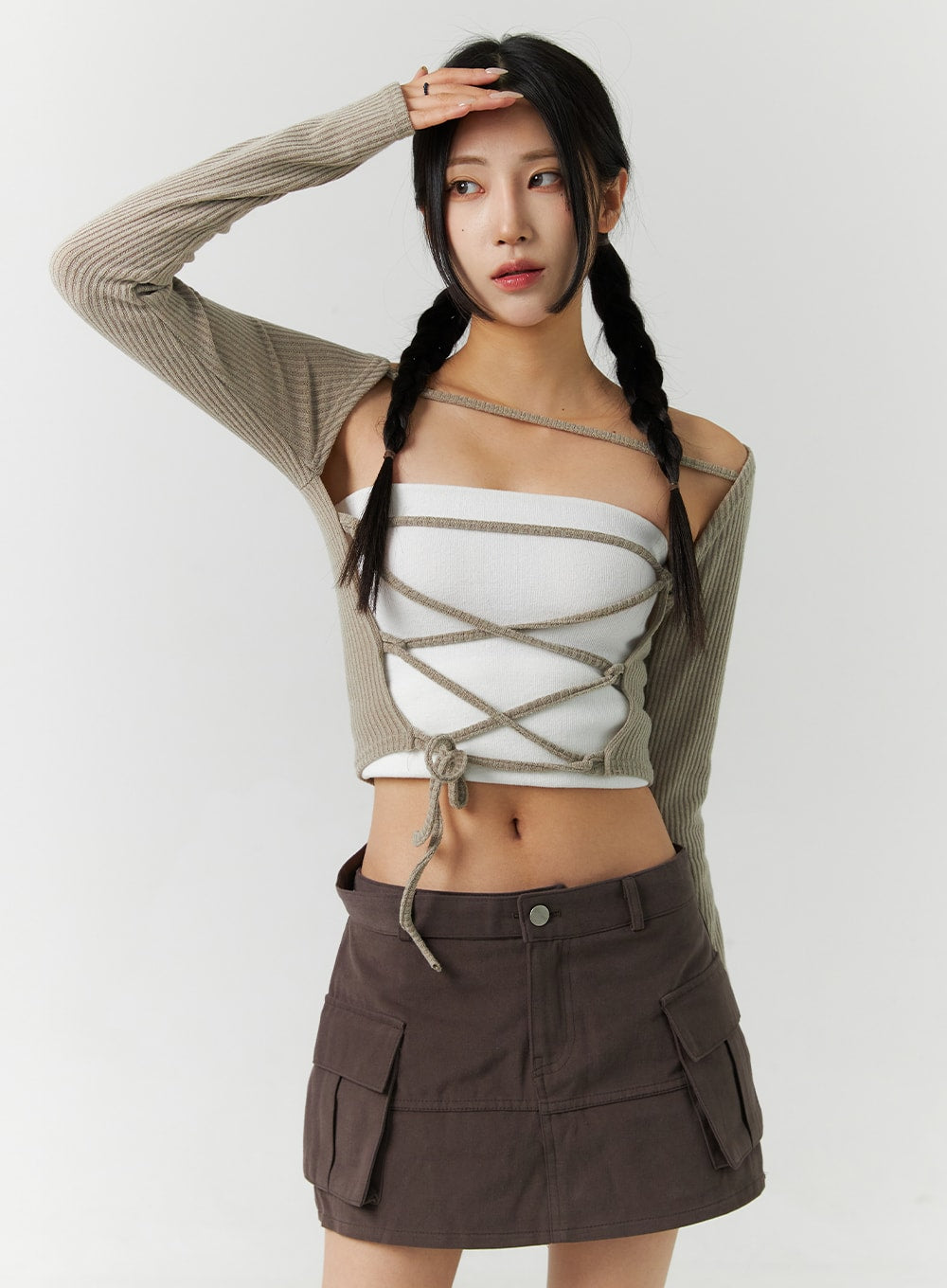 Open Front Tie Bolero Top CN328