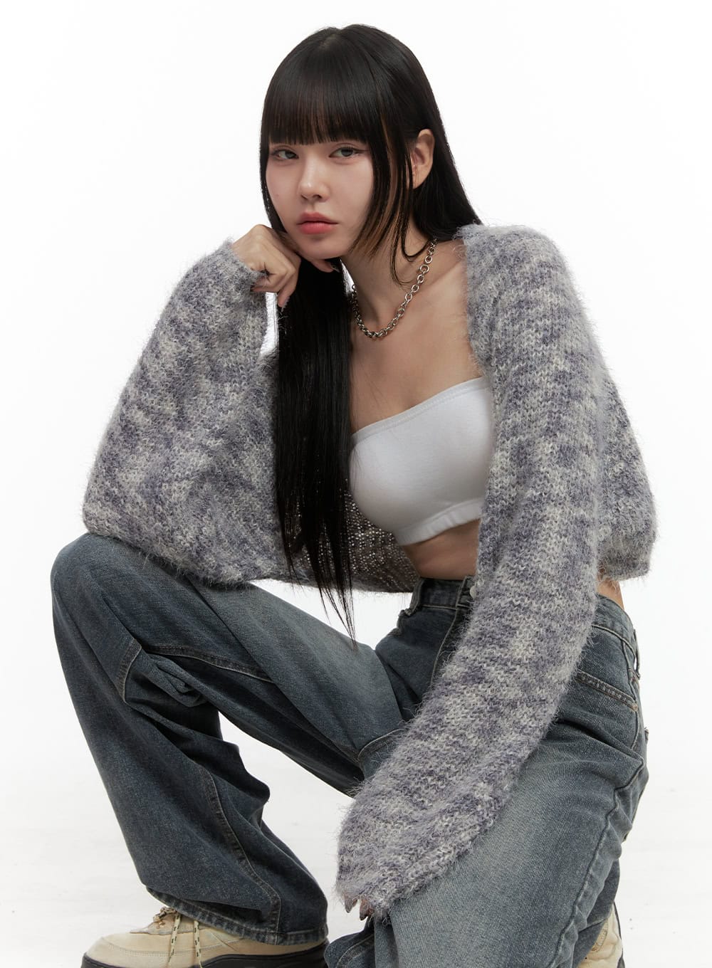 Fuzy Soft Bolero Cardigan OO401