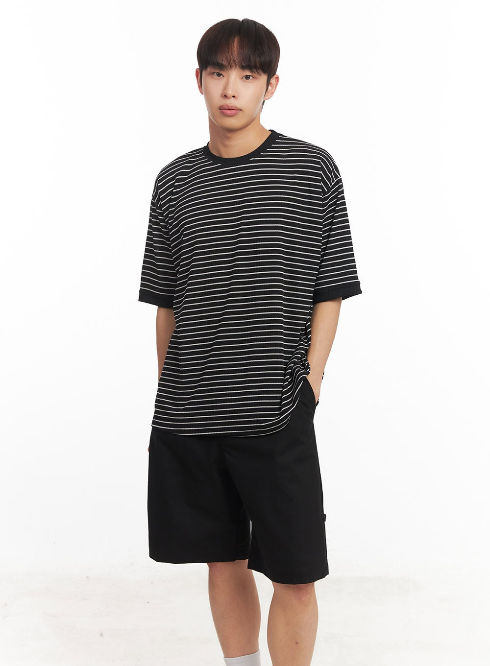Men's Striped Round Neck T-Shirt IA518