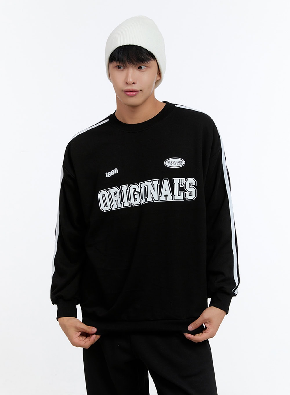 Men's Lettering Crew Neck Sweatshirt IS412