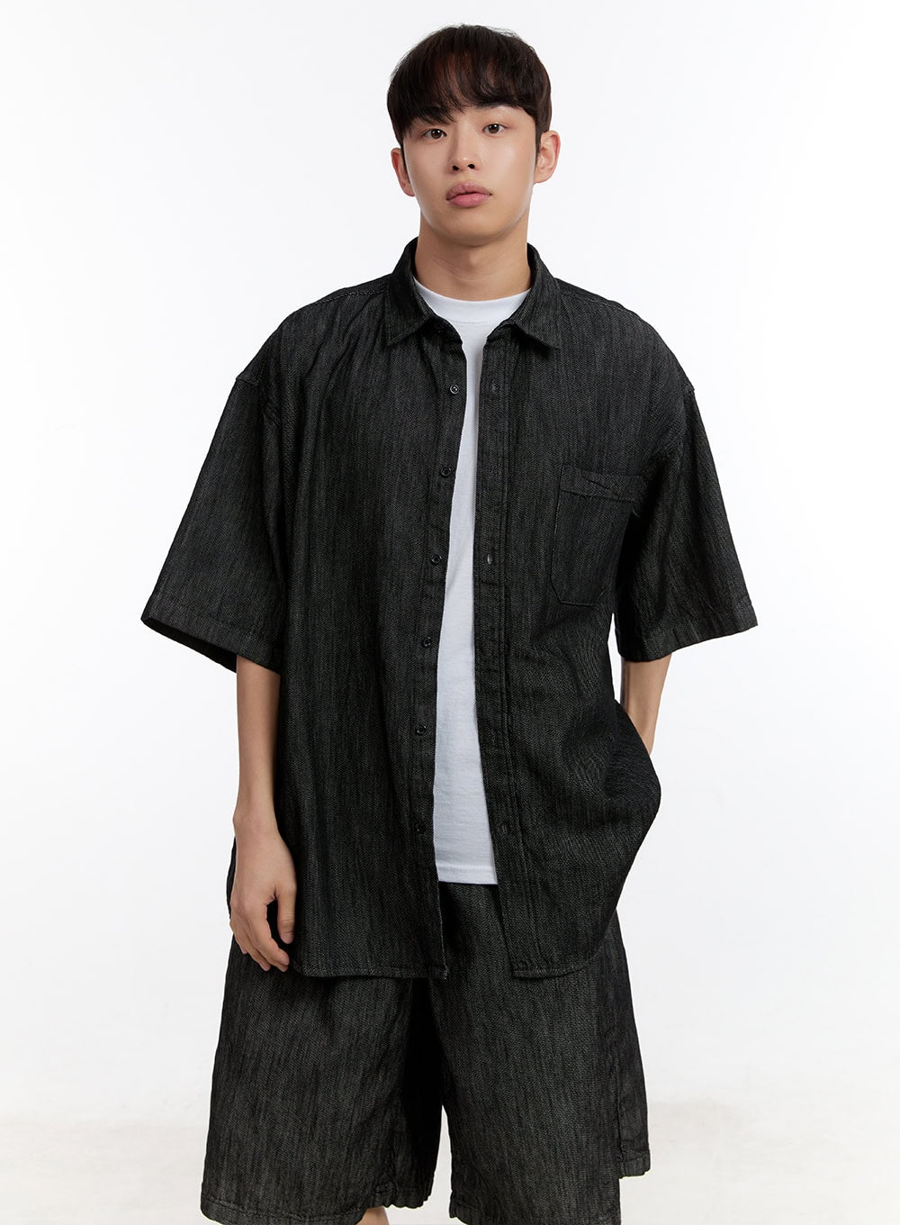 Men's Collared Oversized Shirt IA507