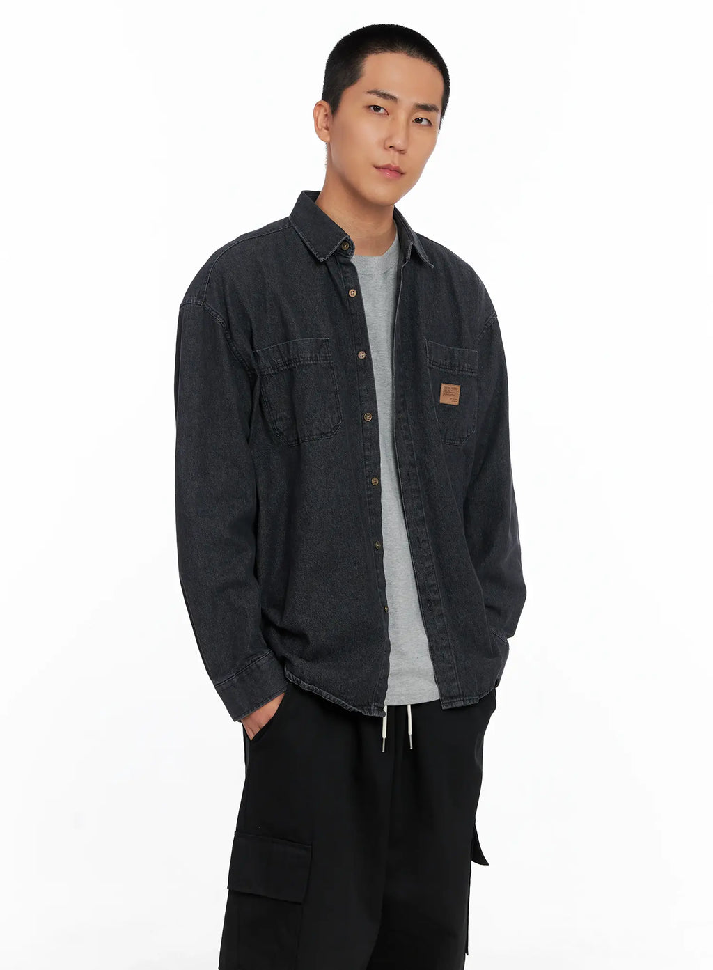 Men's Denim Patch Pocket Shirt IS510