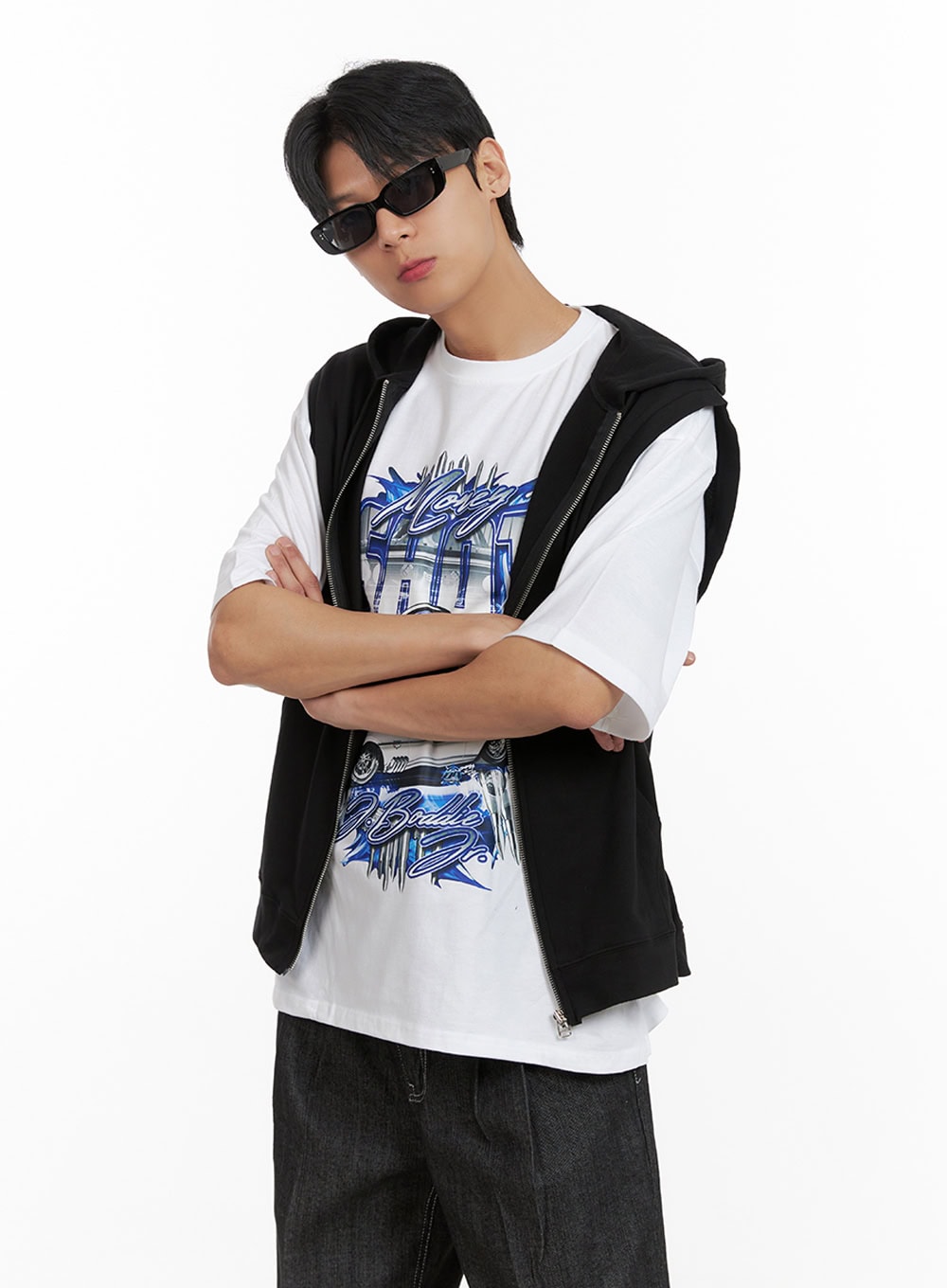 Men's Hooded Zip-Up Vest IL404