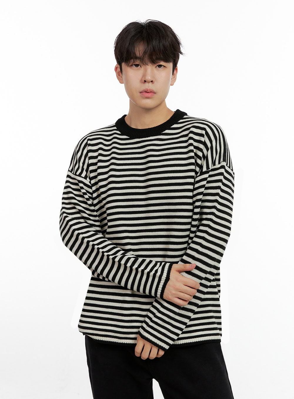 Men's Acrylic Striped Long Sleeve Top IN422