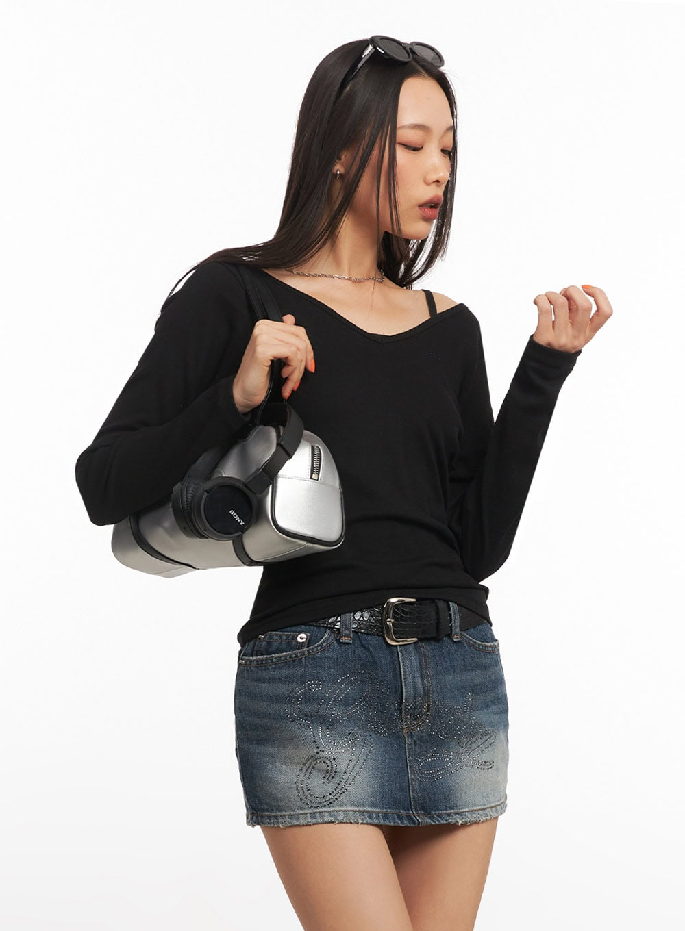 V-Neck Long Sleeve Top IA507