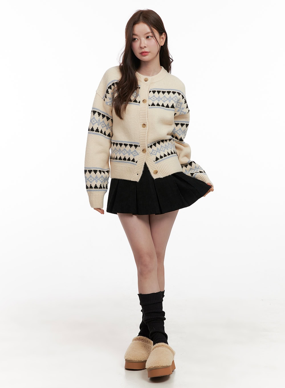 Pleated Corduroy Mini Skirt OD403