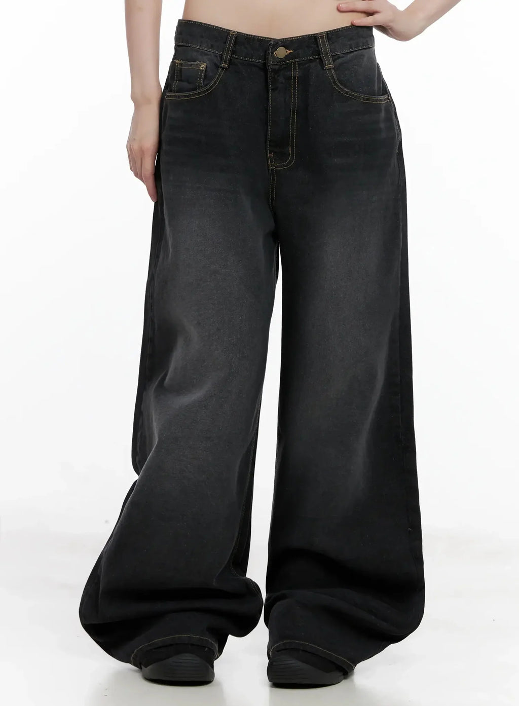 IU Vintage Black Baggy Jeans IL528