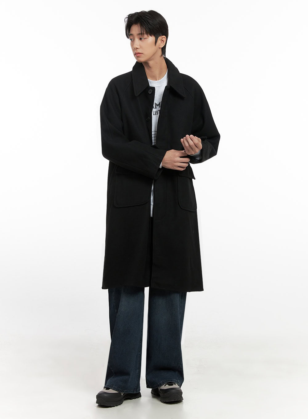 Men's Collared Long Coat ID406