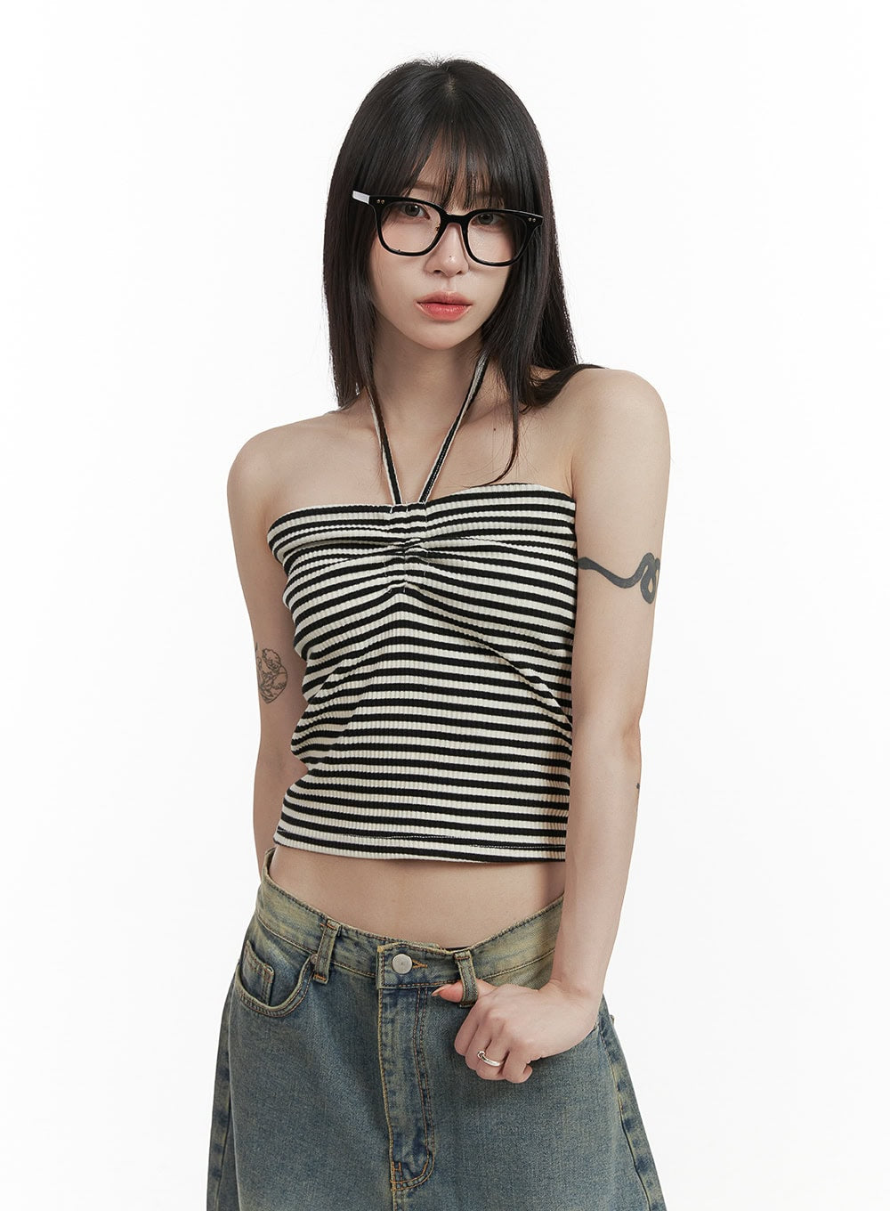 Striped Halter Top CY407