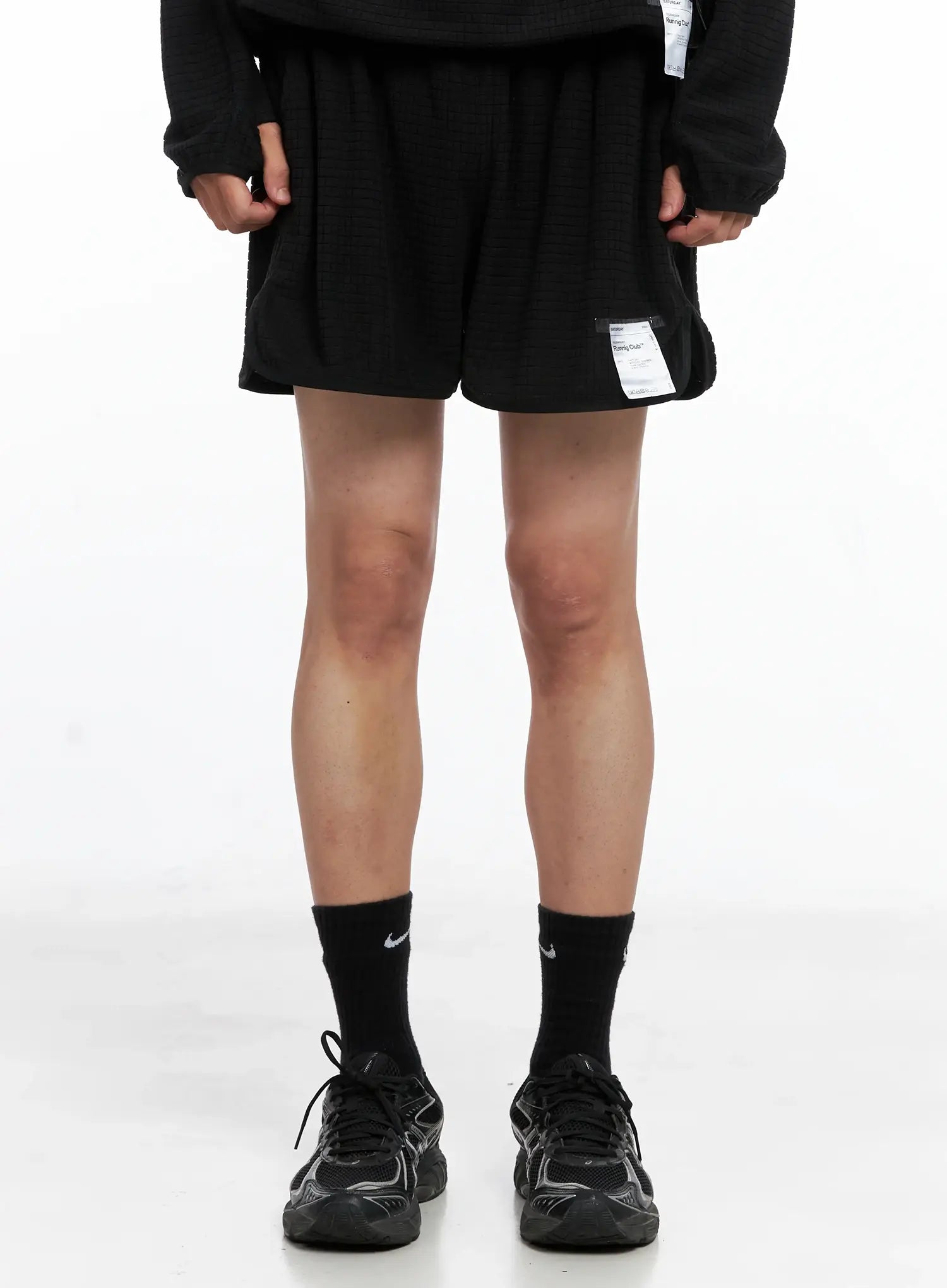 Men's Textured Label Detail Shorts US502