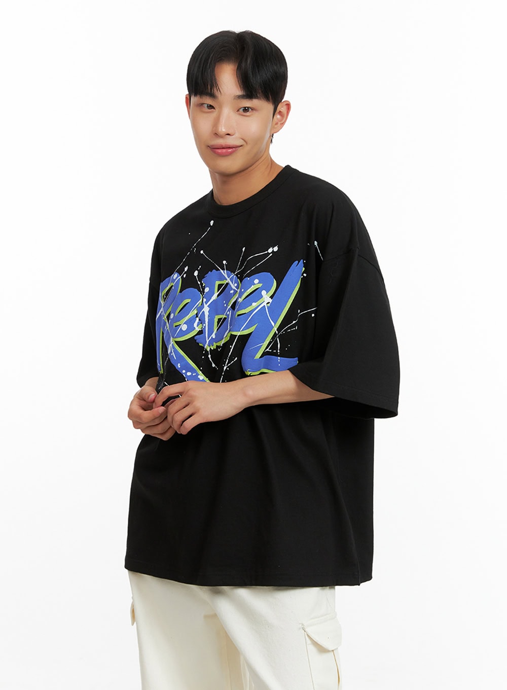 Men's Rebel Oversized Graphic T-Shirt IU412