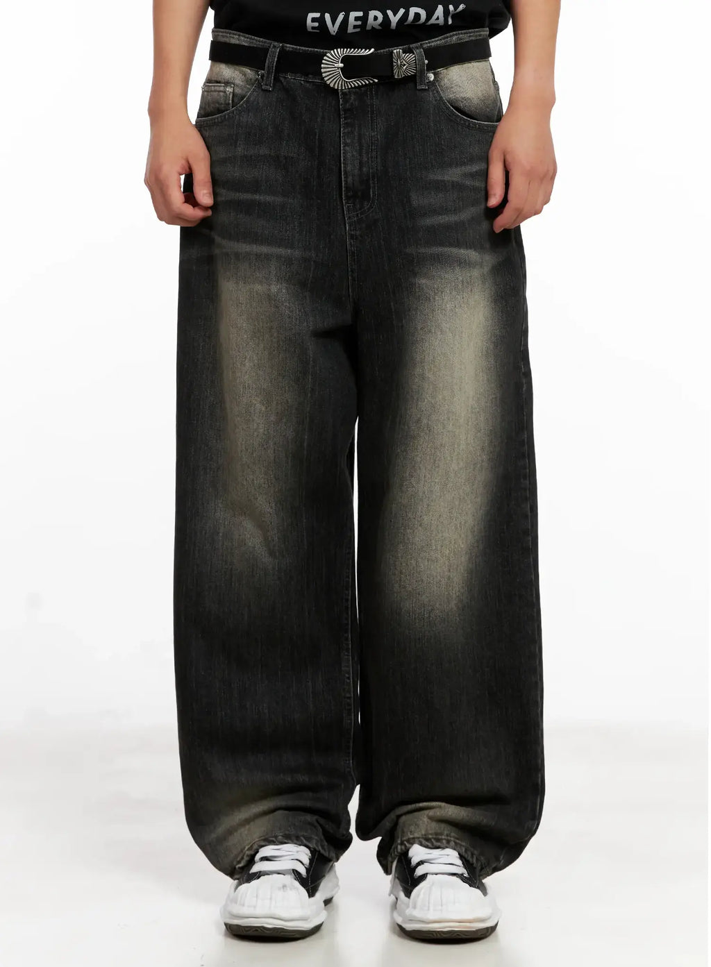 Men's Brushed Wide-Leg Denim Jeans IL521