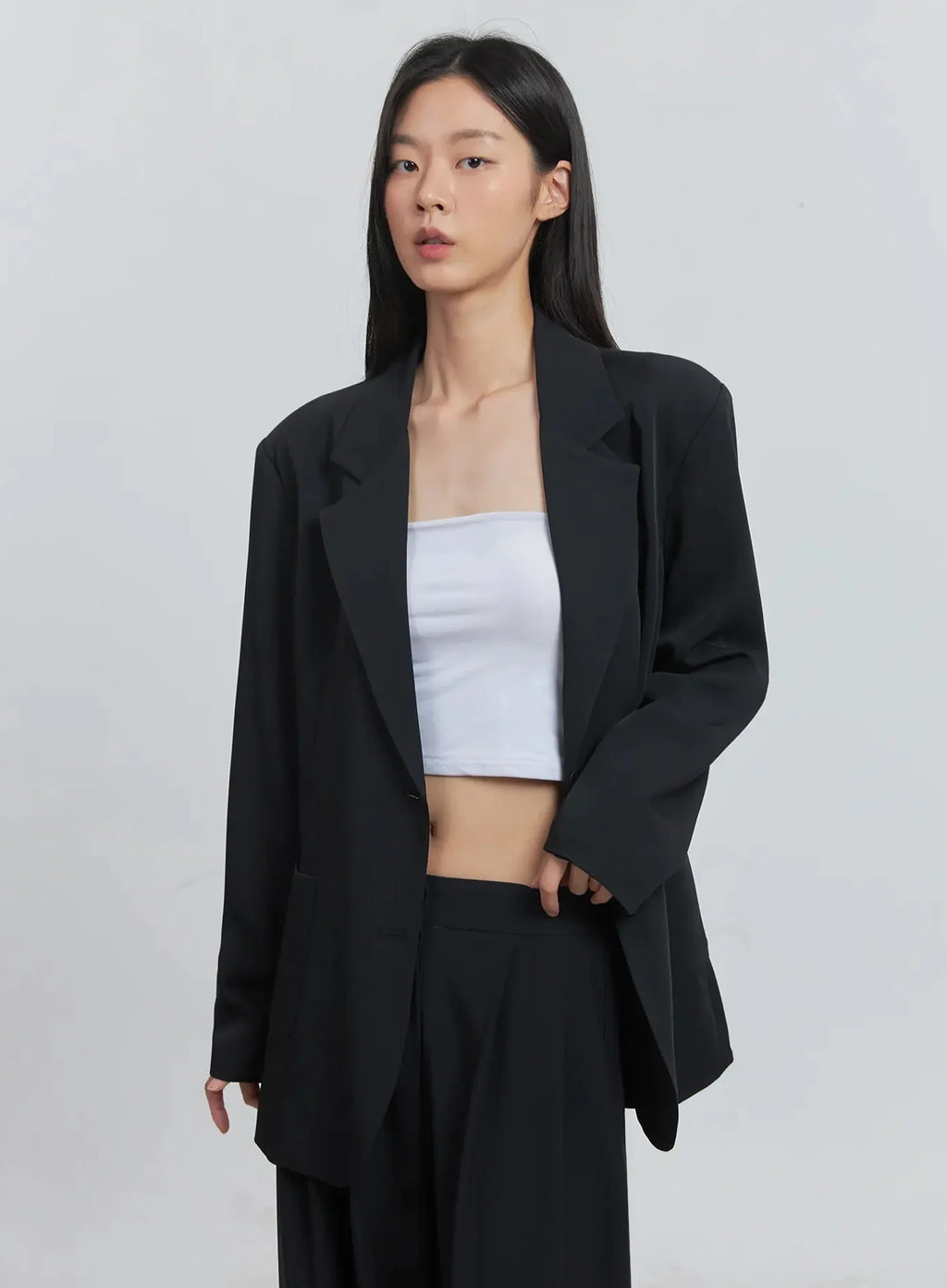 Classic Oversized Blazer (Black) IU512