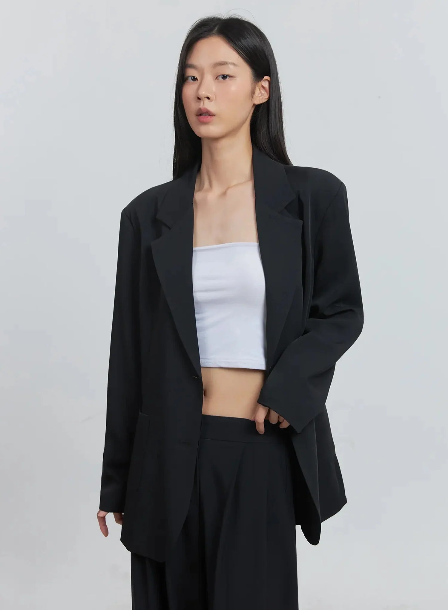 Classic Oversized Blazer (Black) IU512