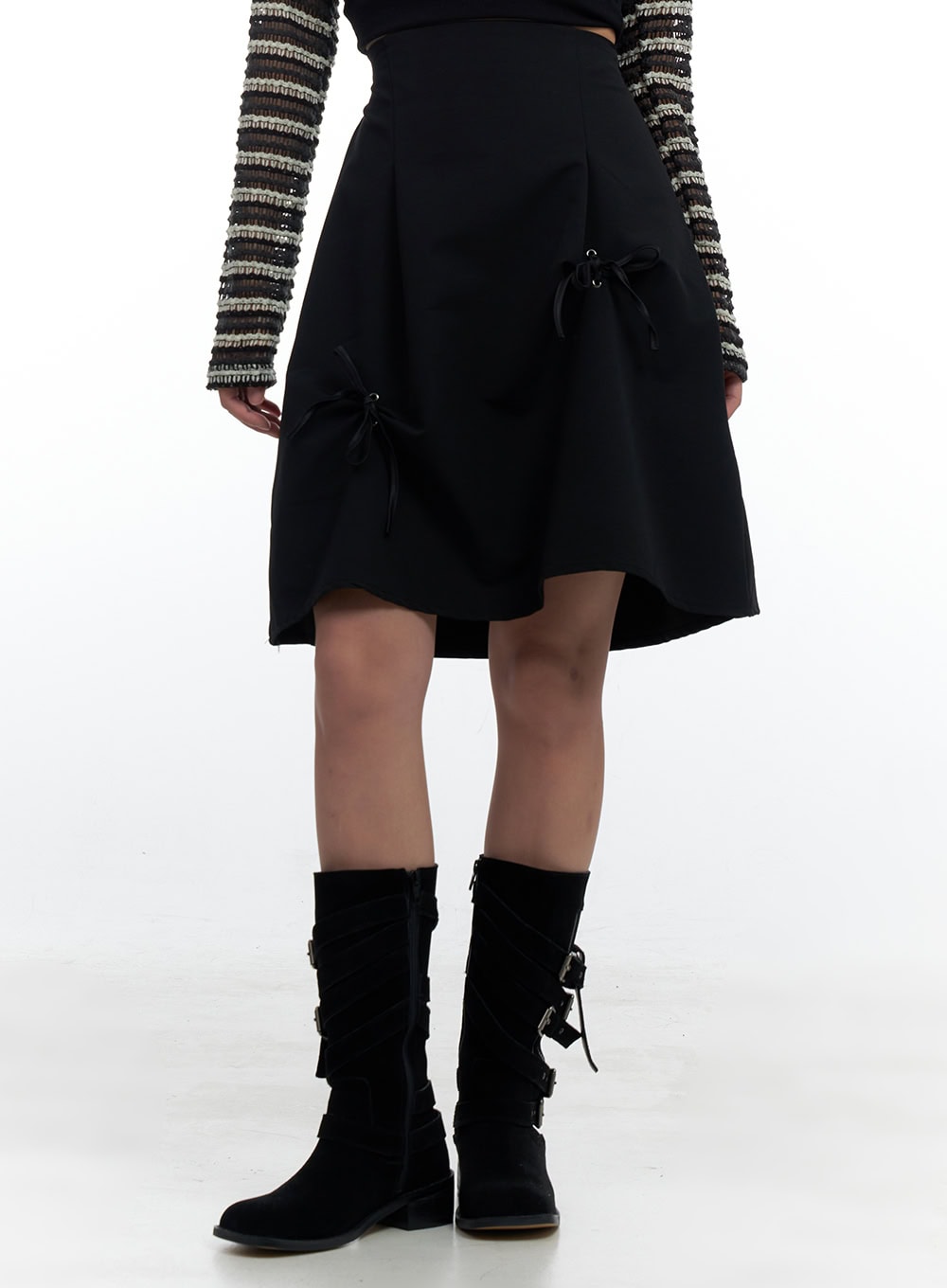 Ribbon Charm Midi Skirt CS424