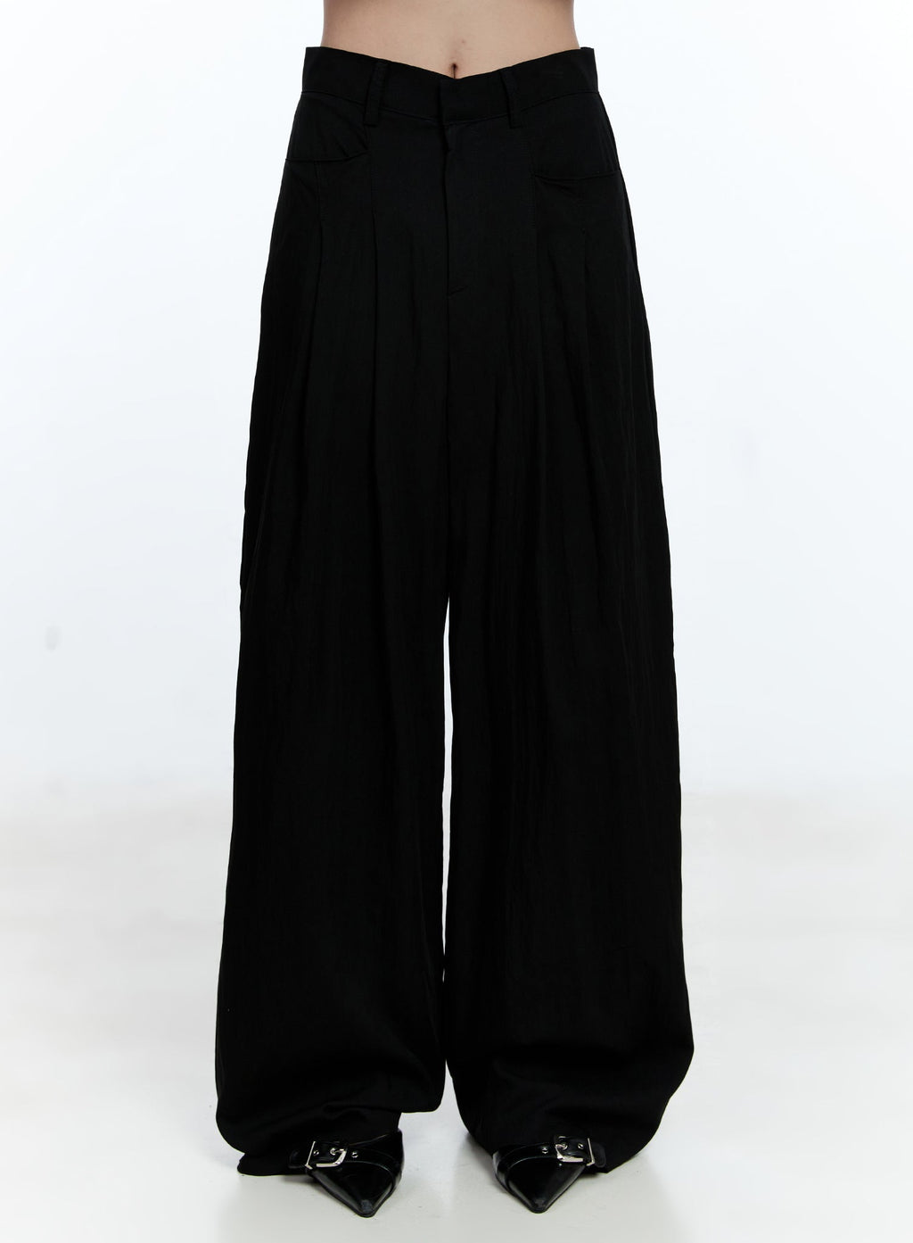 Pintuck Wide-Leg Slacks CG512