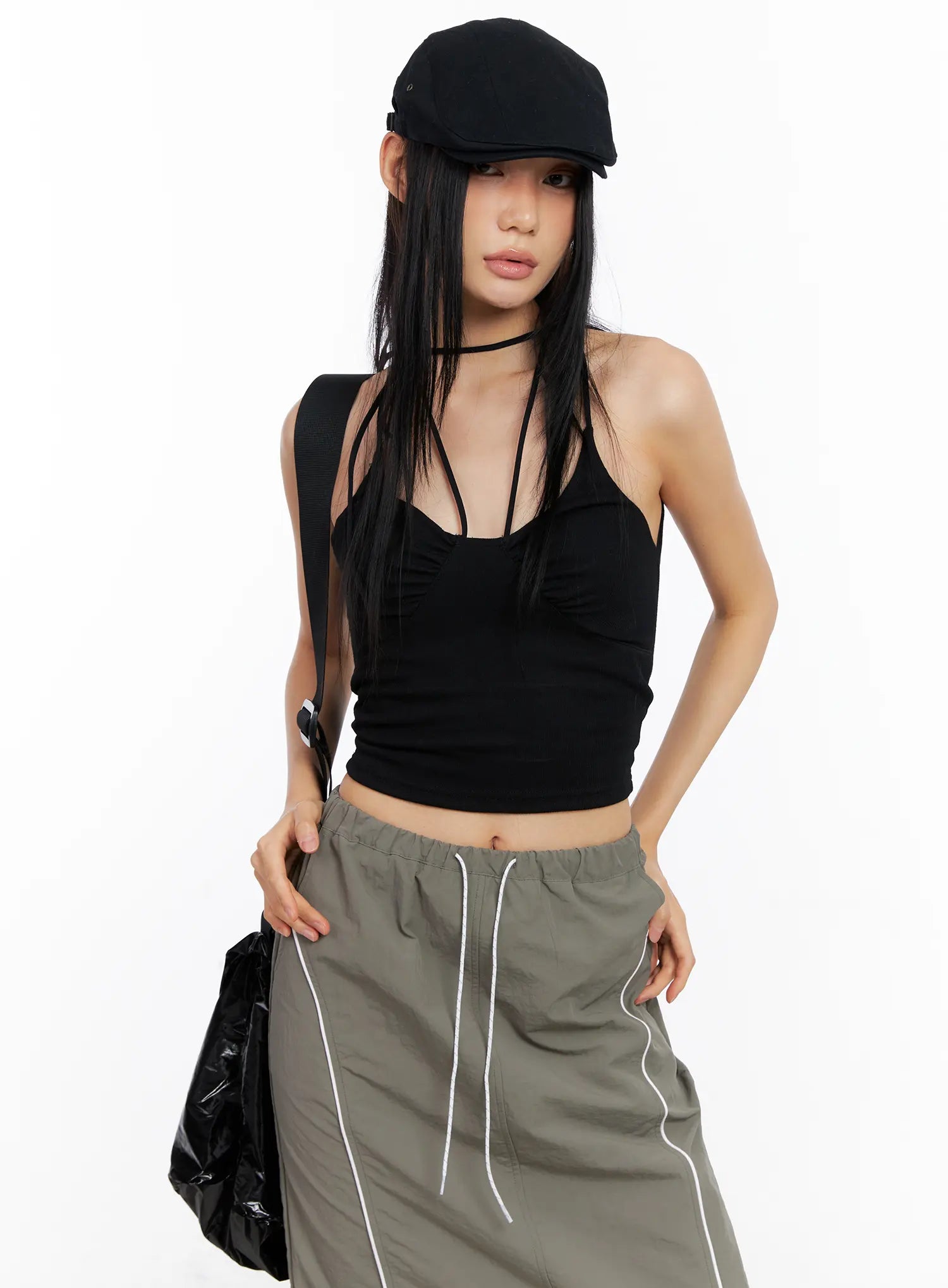 Shirred Halter Tank Top CL530