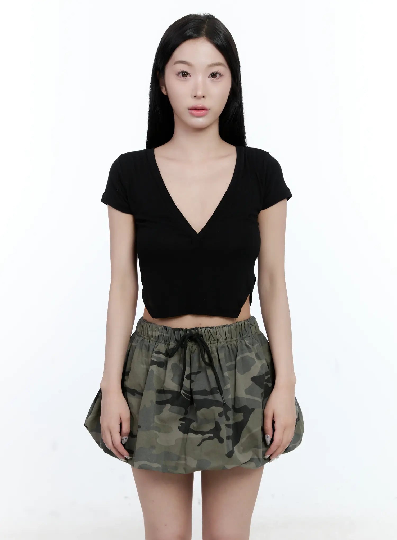 V-Neck Cropped Tee CL530