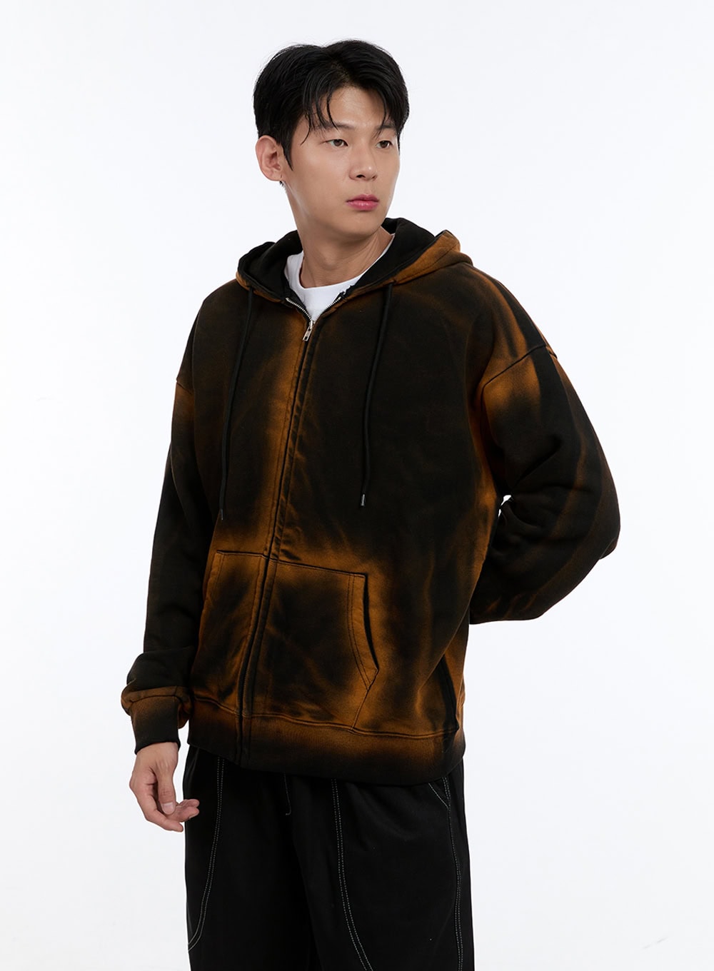 Men's Vintage Washed Hoodie Jacket IG427