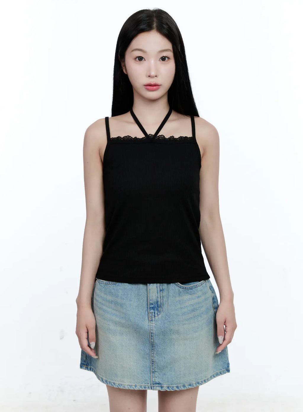 Lace-Trim Halter Tank CG512