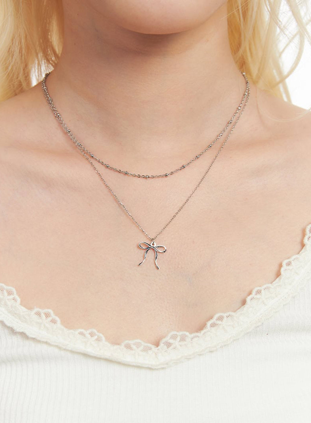 Limerence Two-Line Ribbon Necklace IF527