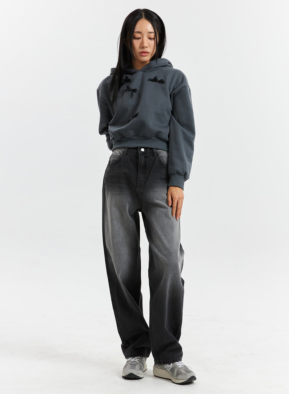 Mid-Rise Long Length Straight Cut Jeans CD320