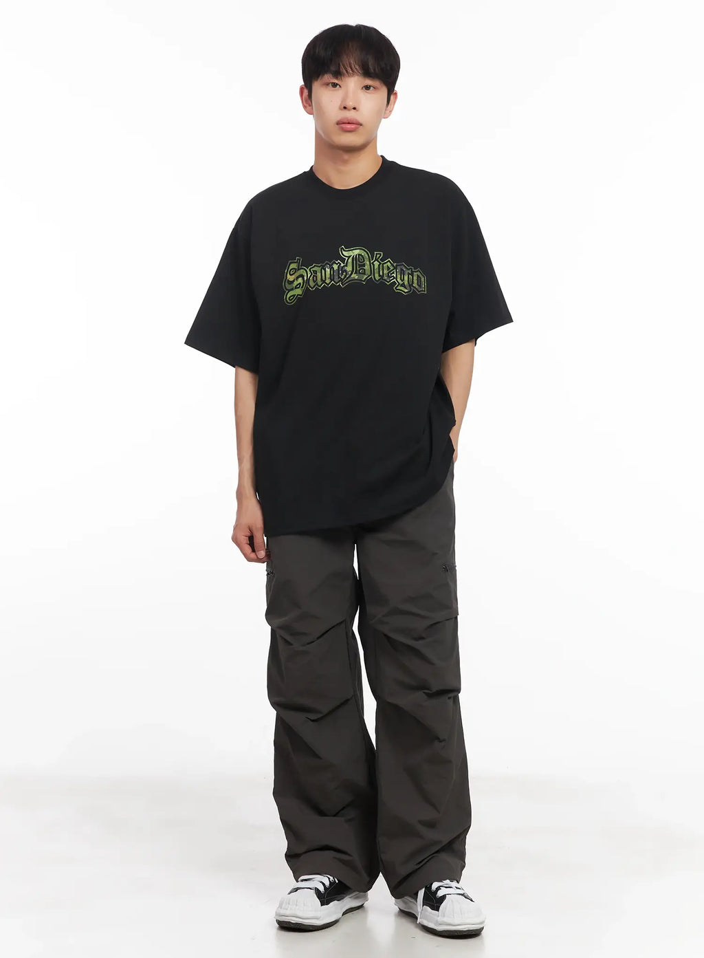 Men's Camo Graphic Oversized Tee IU518