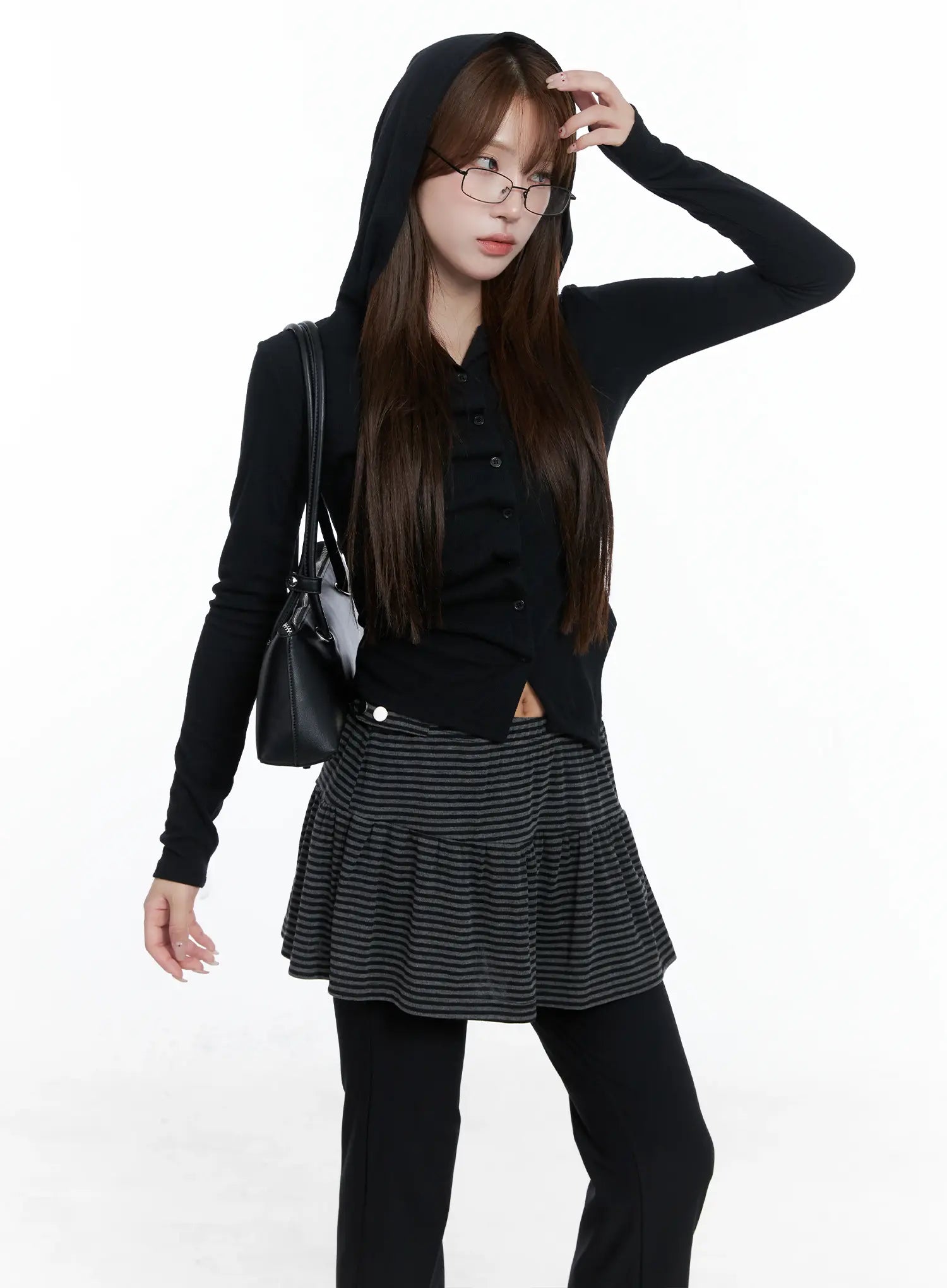 Twisted Button-Up Hooded Cardigan CS501